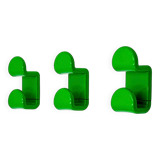 Set of Green Wall Hooks by Ambrogio Rossari for Gedy, 1970s