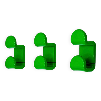 Set of Green Wall Hooks by Ambrogio Rossari for Gedy, 1970s