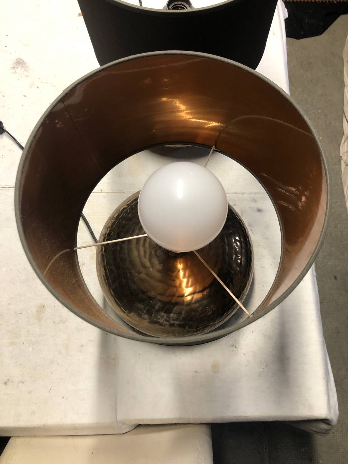 Two living room globe lamps