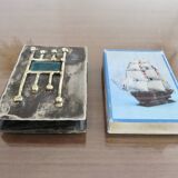 Case for matches in pewter, brass and email signed "latappy" 1970