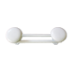 Vintage white metal coat rack with 2 hooks