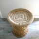 Tabouret en rotin et corde des années 70