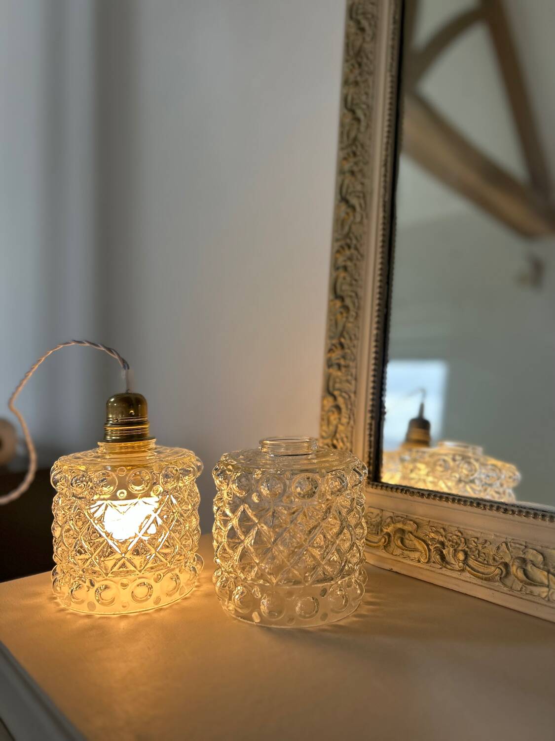 Modern vintage glass globe pendant light