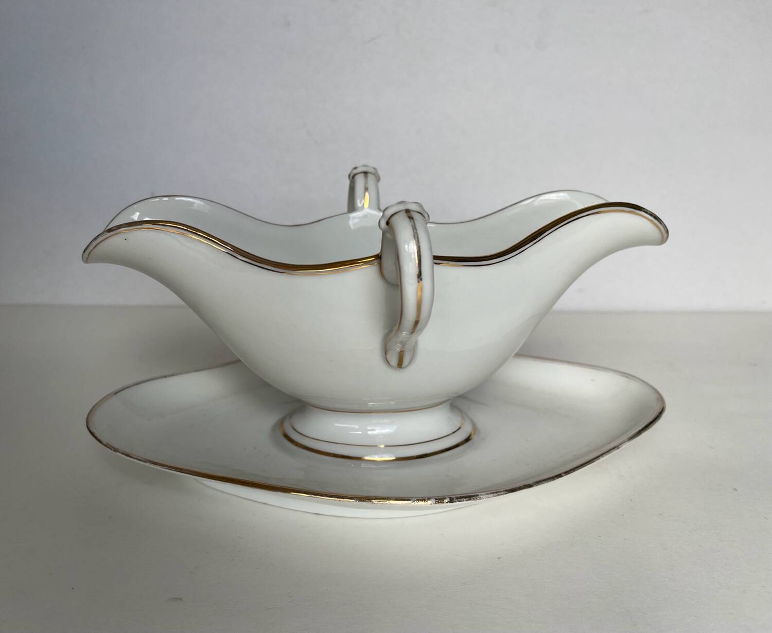 Antique Paris porcelain gravy boat
