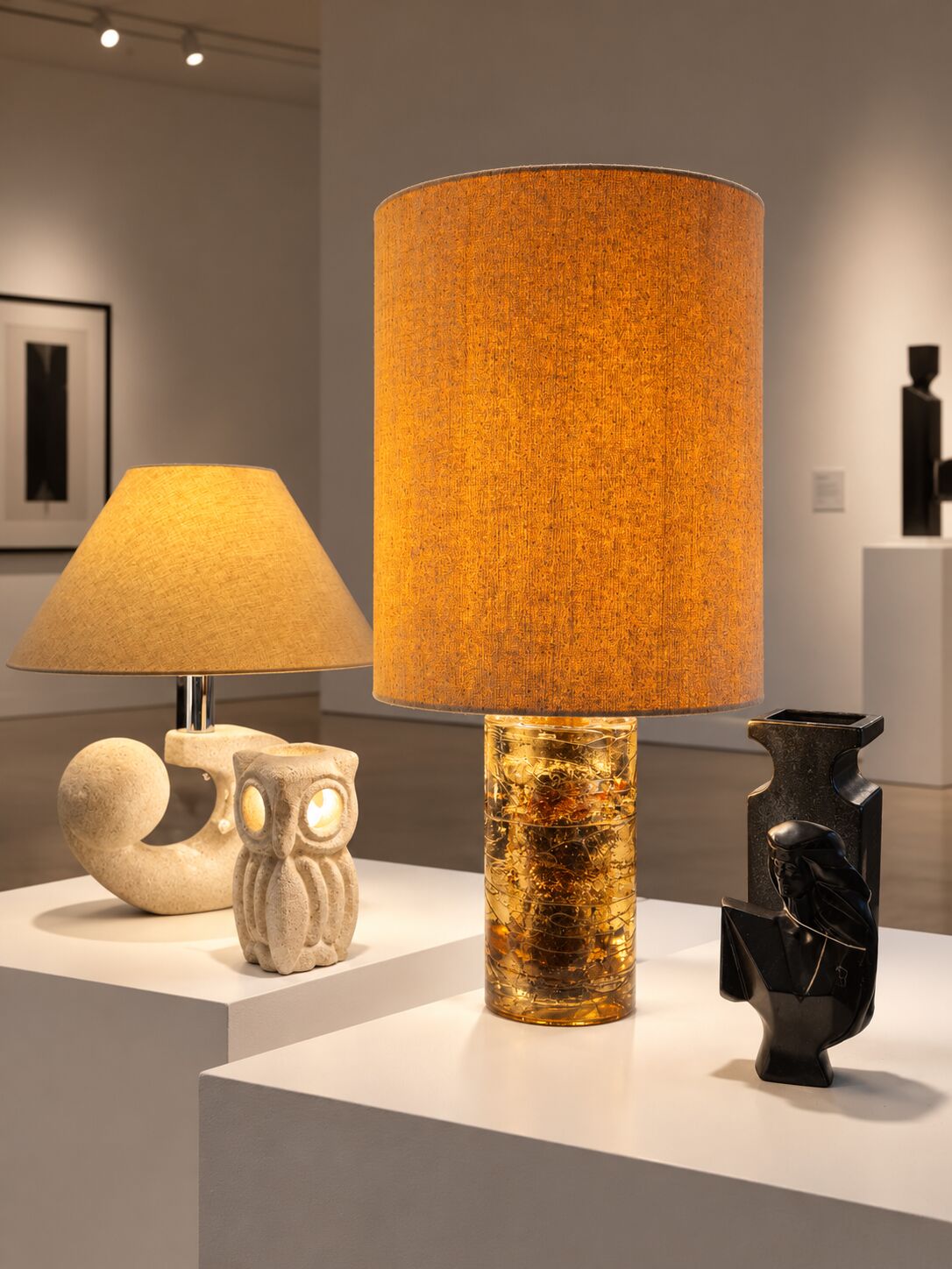 Fractal resin and copper lamp | 1970s