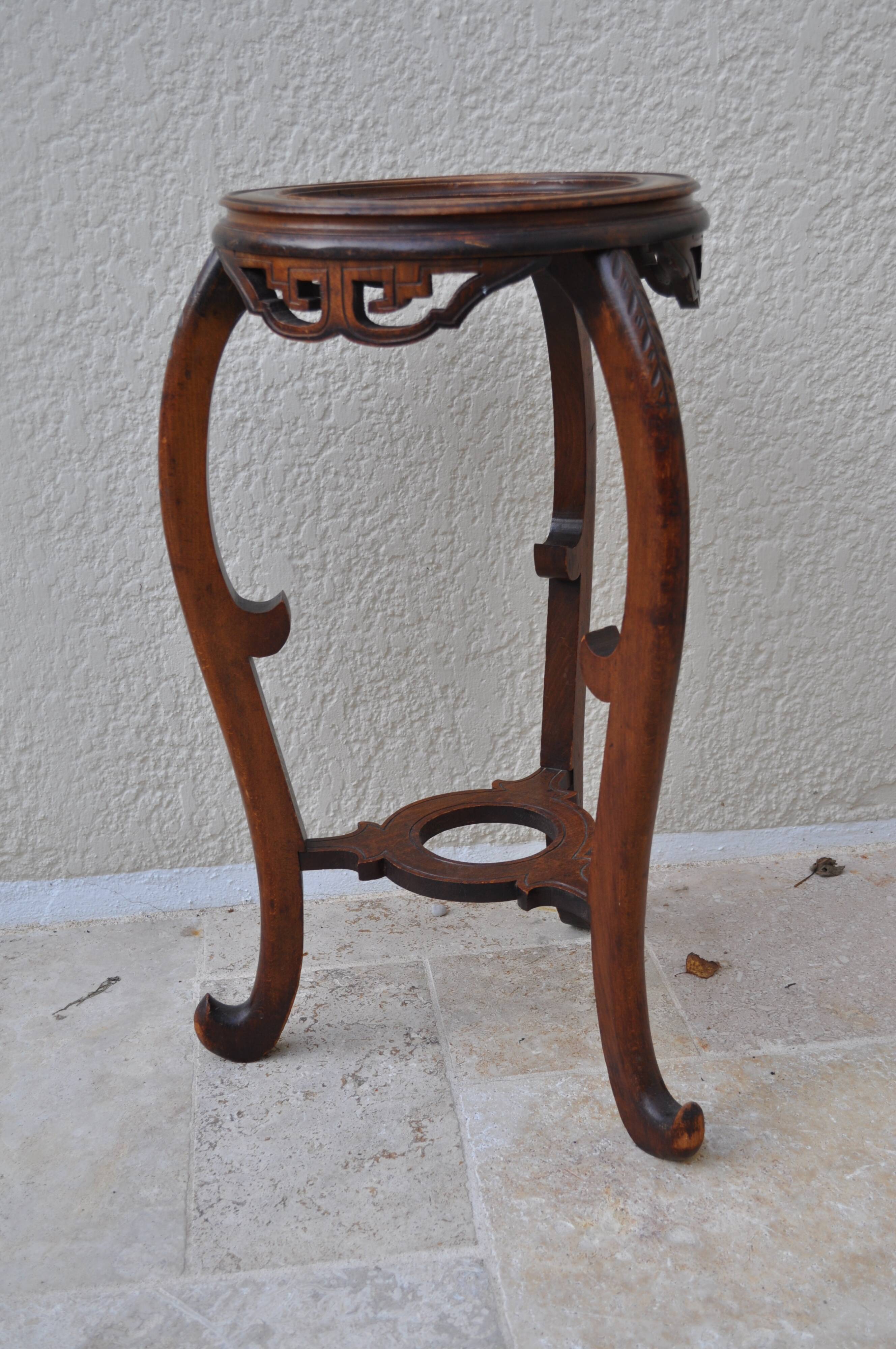 Fifth wheel tripod wood top marble