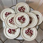 Lot de 8 assiettes plates Moulin des Loups modèle "Roubaix" années 40