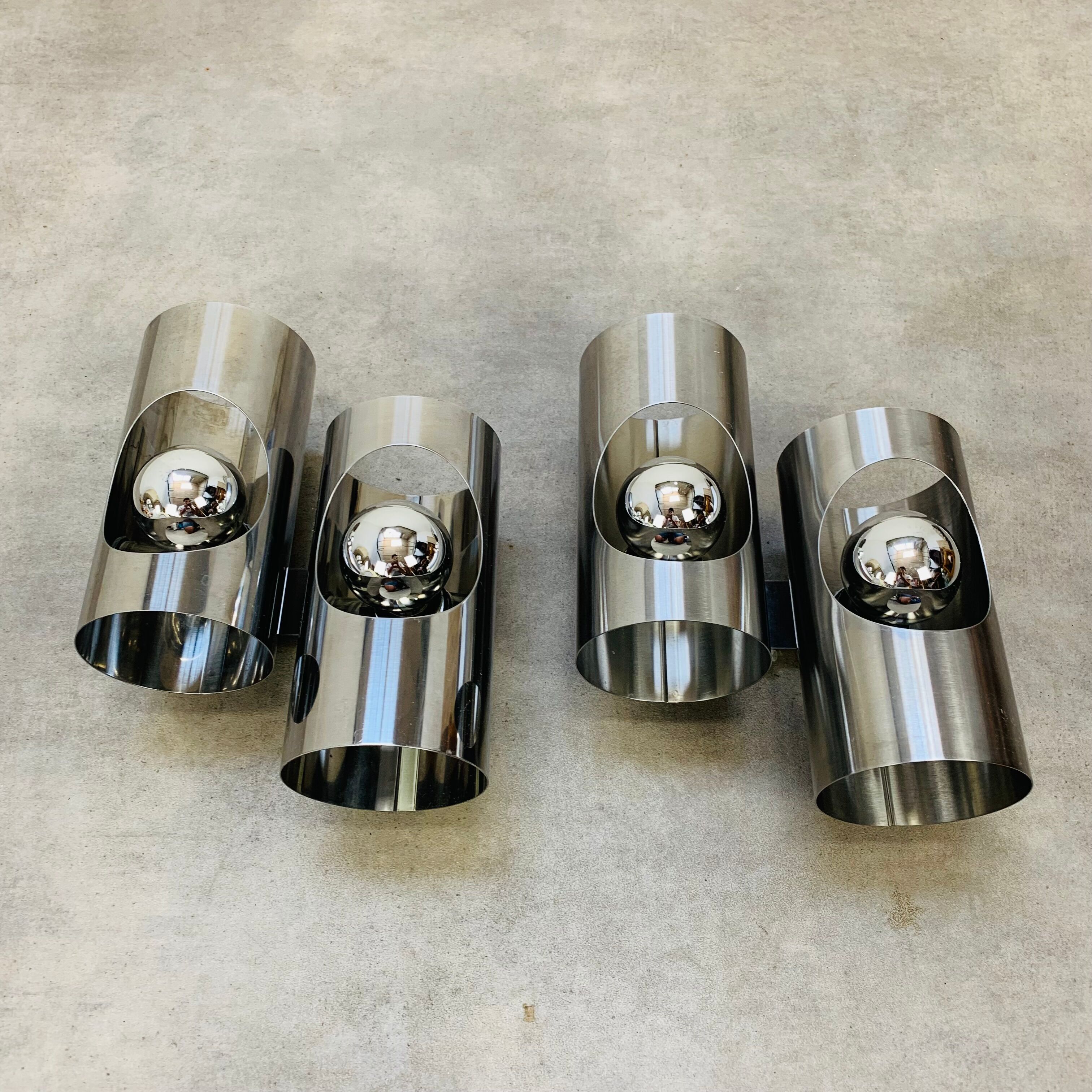 Pair of Oxar 70s wall lamps space age style