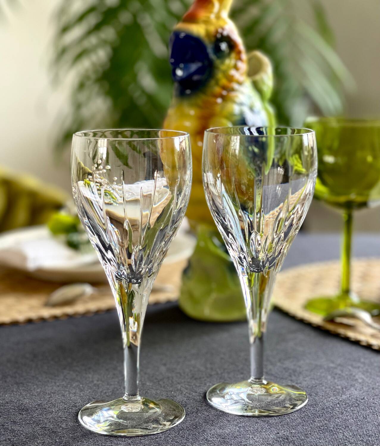 2 stemmed glasses from the Lorraine crystal factory