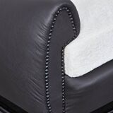 Italian Art Deco Leather and Fabric Club chairs-Armchairs, 1950s, Set of 2