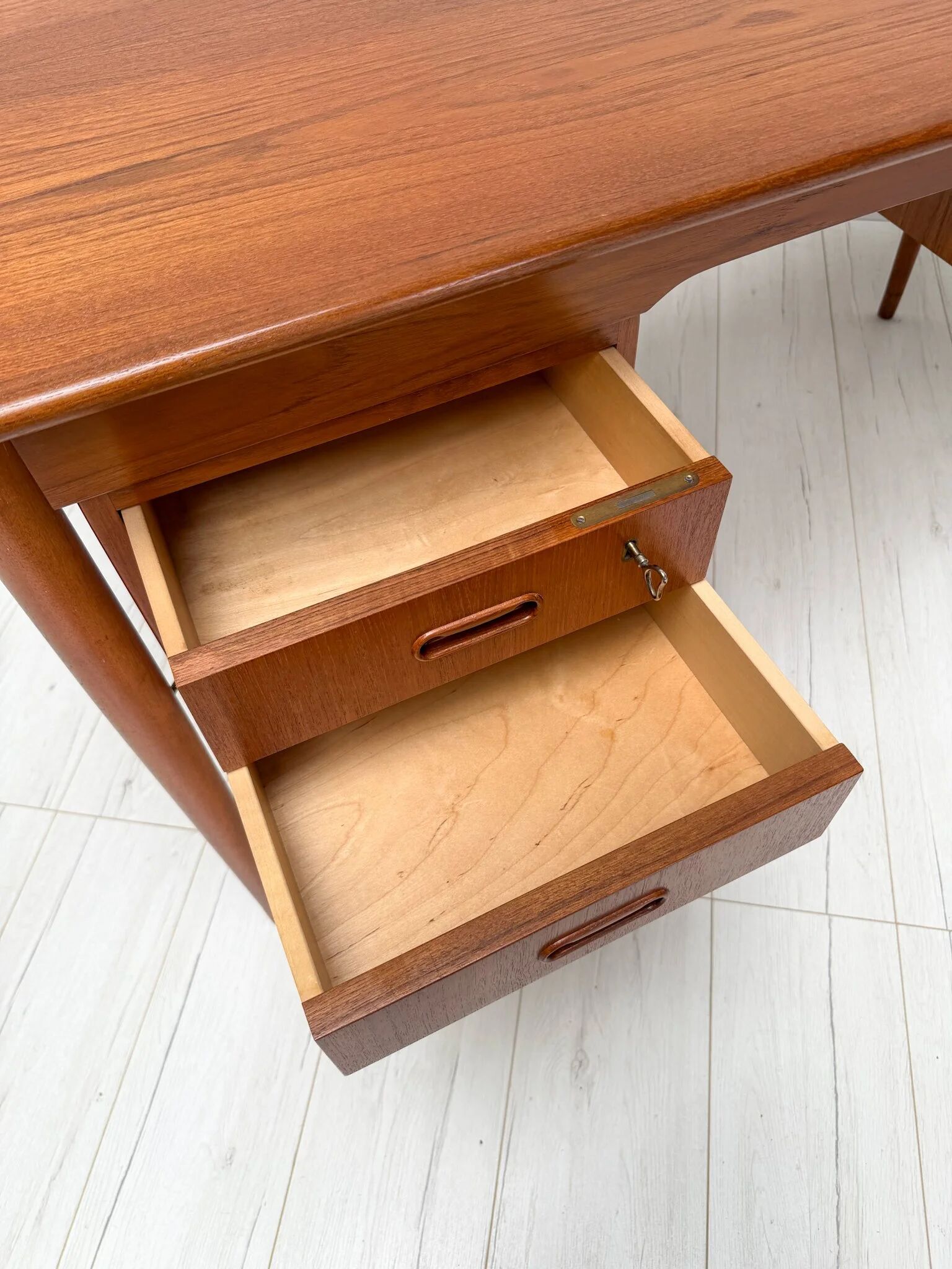 1960s vintage mid-century Danish design teak writing desk
