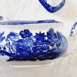 Small porcelain teapot or milk jug with the famous blue willow or weeping pattern