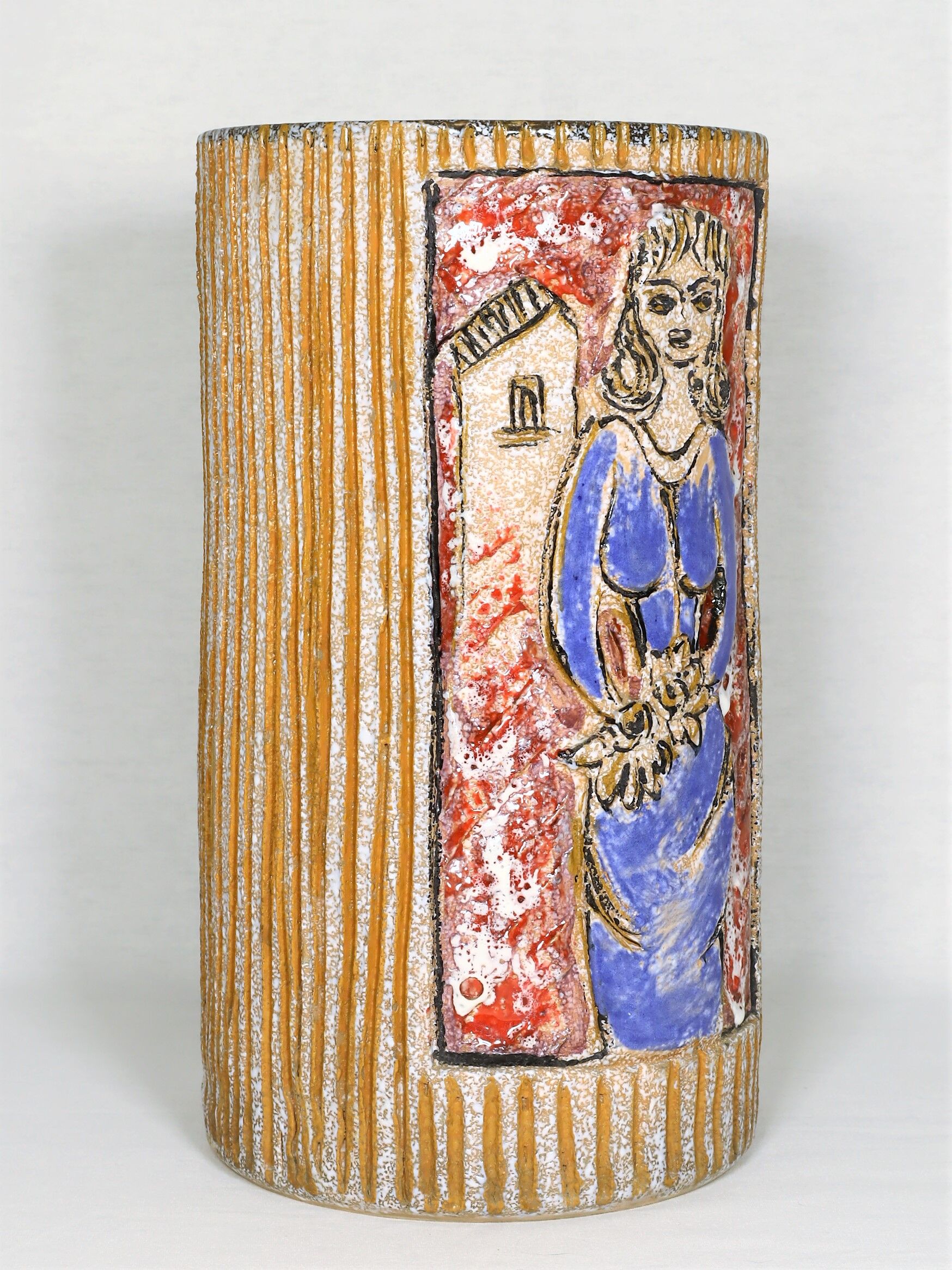 Vase rouleau Vallauris 1950