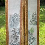 Vintage screen, bamboo and rattan, 70s