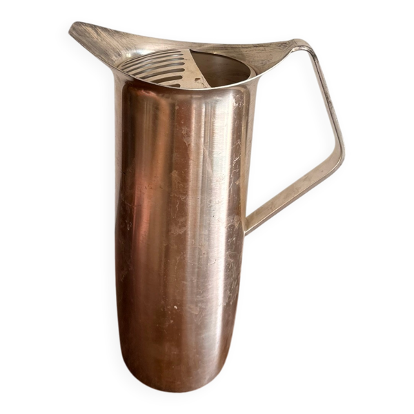 Pichet Carafe Eau Moderniste Métal Argenté Bruckmann Allemagne Mid Century