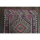 1970s Vintage Turkish Oushak Handmade Wool Cotton Pink Runner Rug 87x333