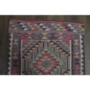 1970s Vintage Turkish Oushak Handmade Wool Cotton Pink Runner Rug 87x333