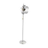 Modernist floor lamp in chromed metal