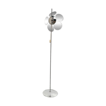 Lampadaire moderniste en métal chromé