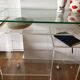 Plexiglas desk and vintage glass