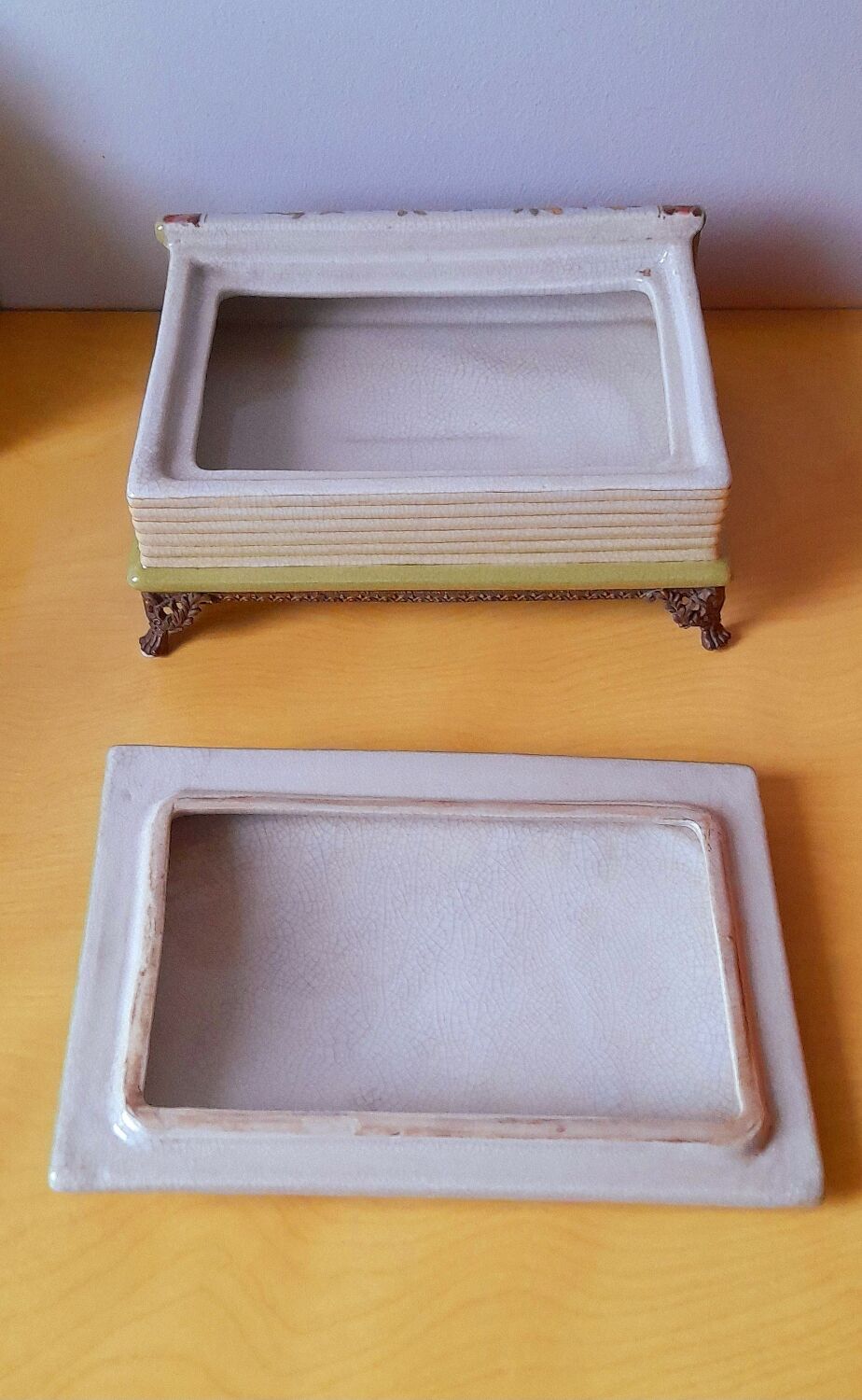 Porcelain box on claw feet