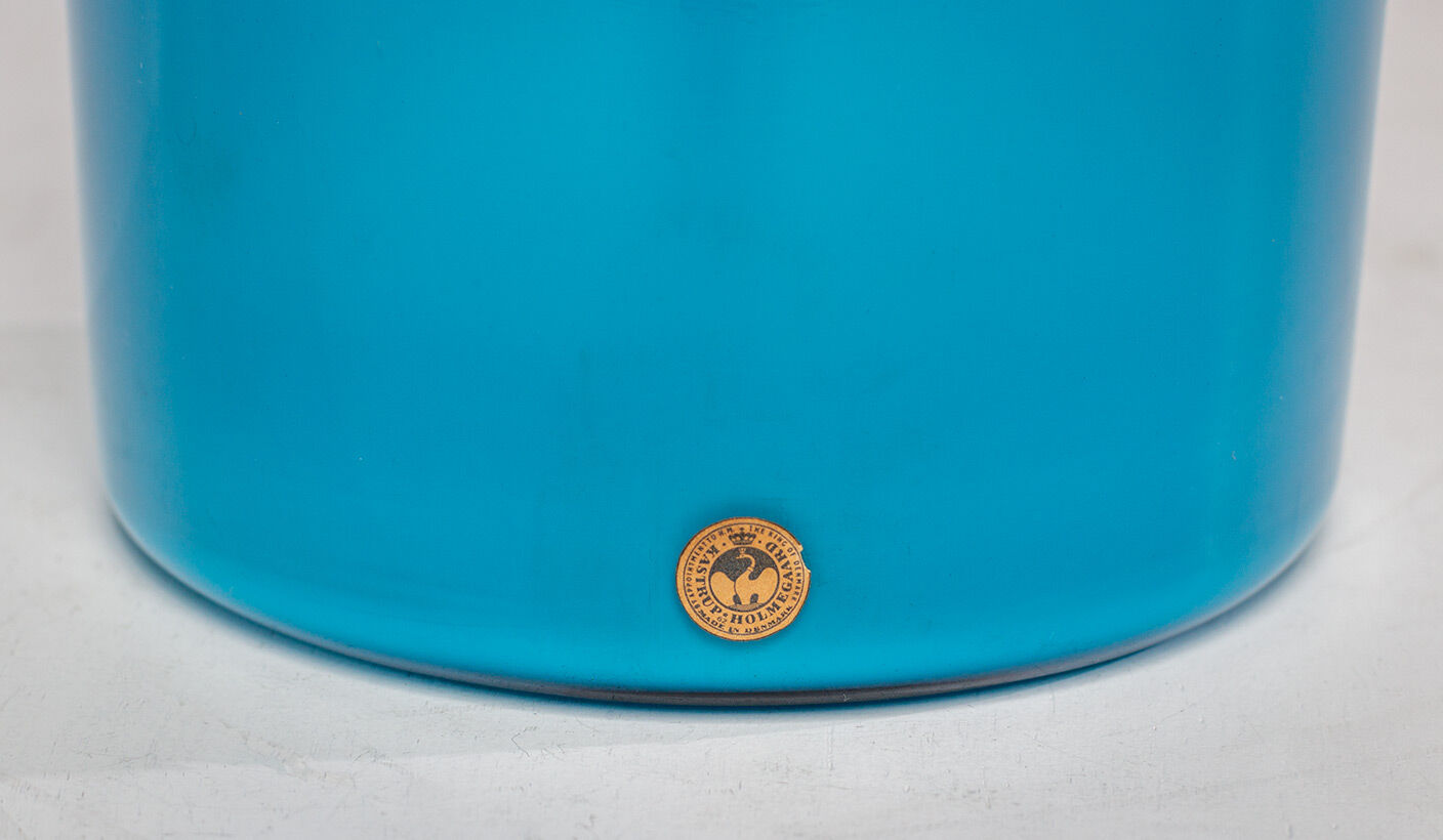 Large blue Gulvvas Otto Brauer for Kastrup Holmegaard 1970