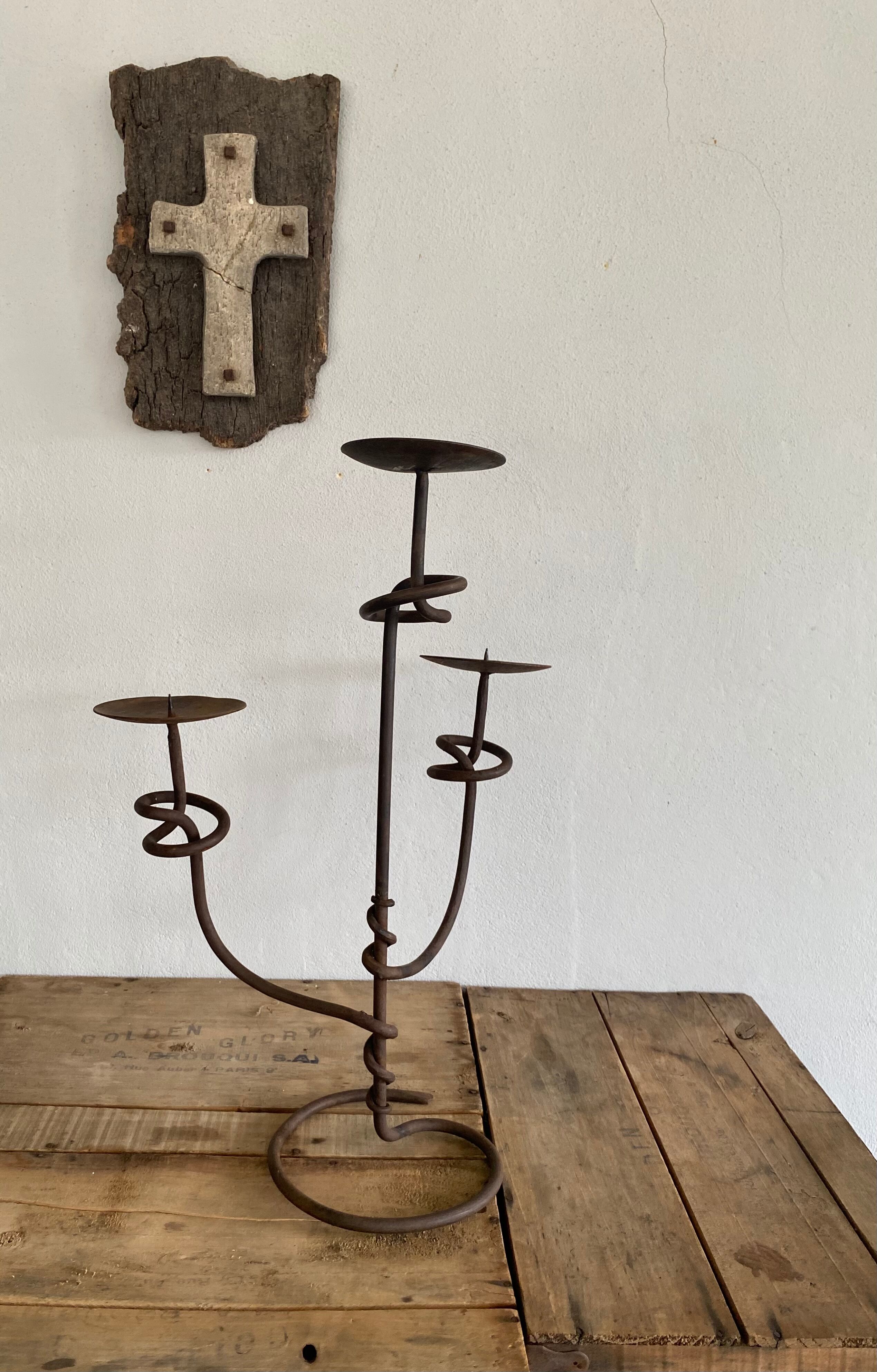 Candlestick stings wrought iron candles
