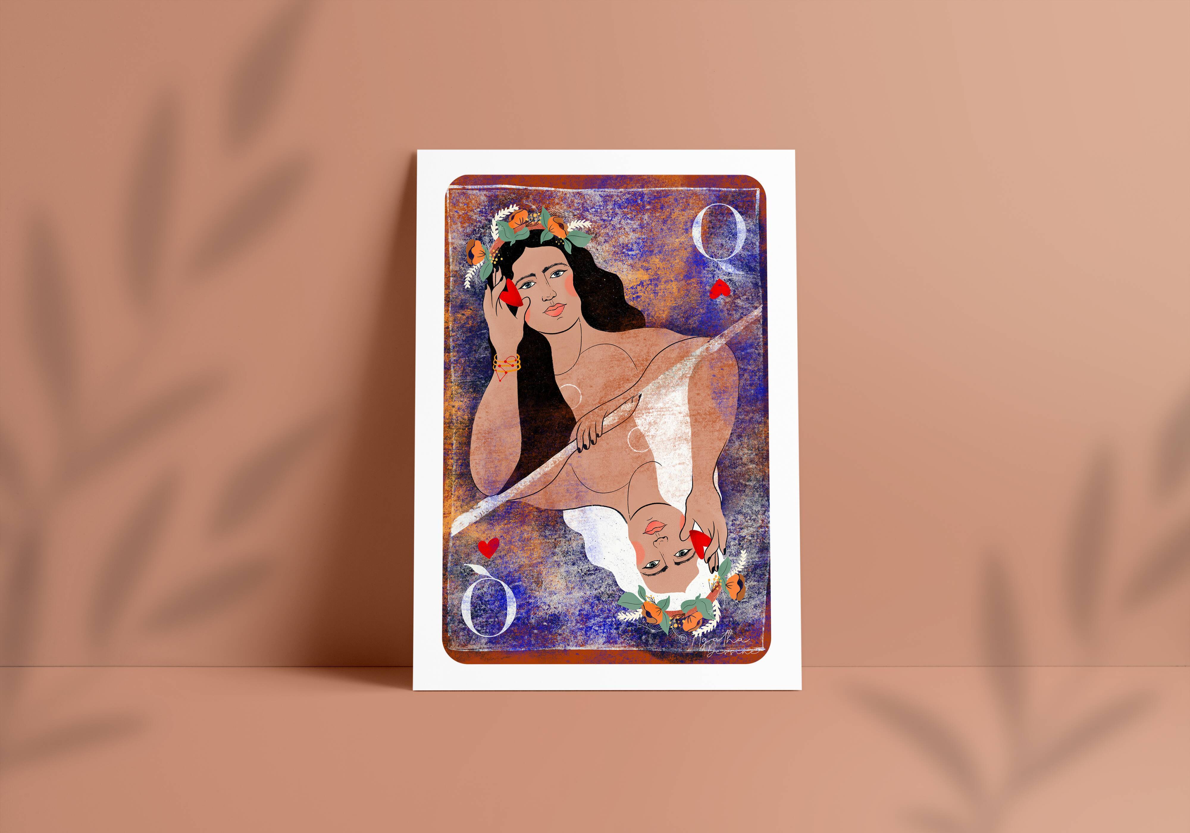 Illustration "Lady of Hearts" A4