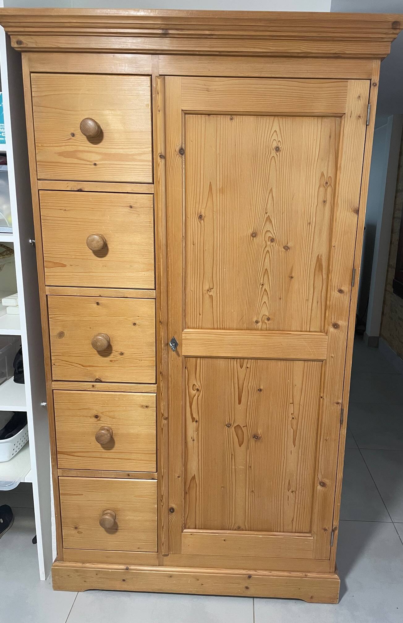 Solid pine wardrobe