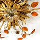 Very beautiful 1960s gold-plated ceiling or wall lamp by Banci Firenze, Ita