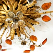 Very beautiful 1960s gold-plated ceiling or wall lamp by Banci Firenze, Ita