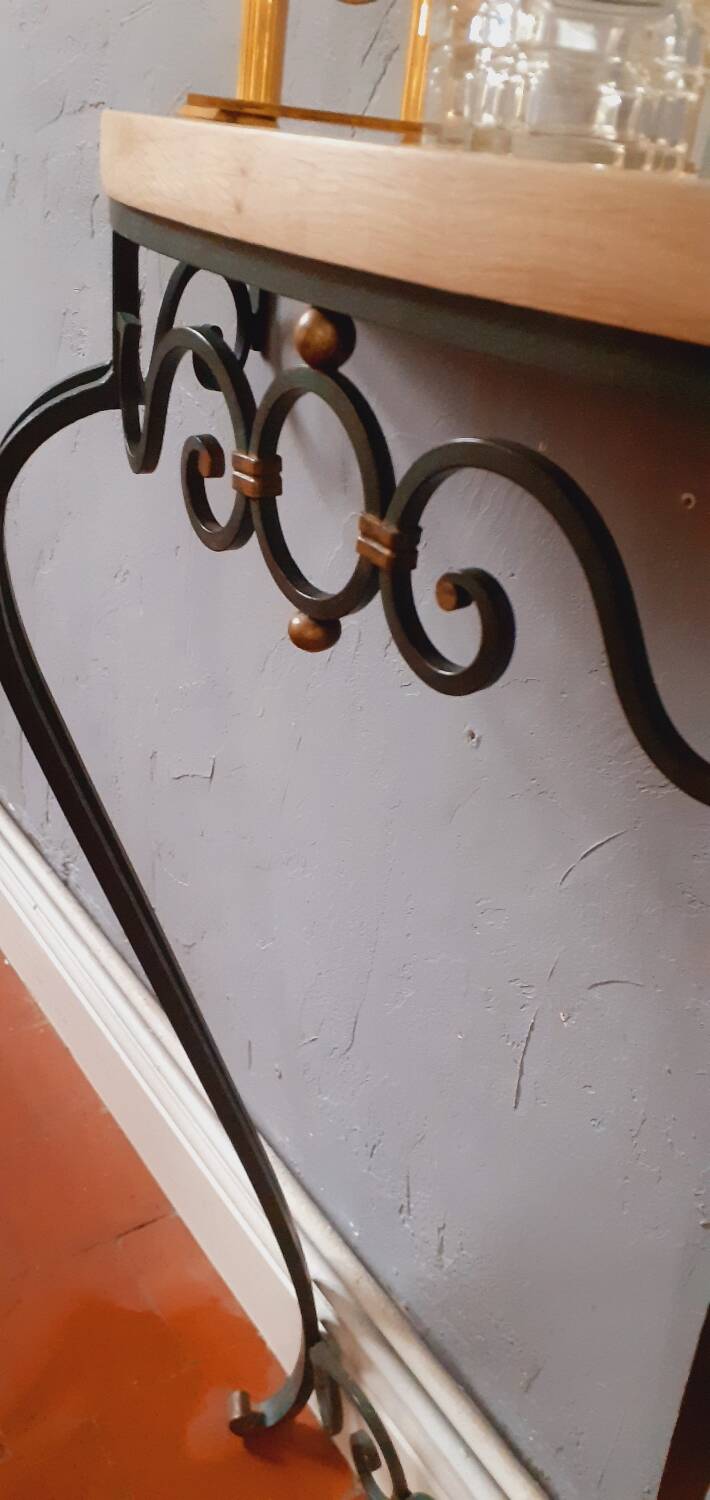 Vintage wrought iron console from the 50s