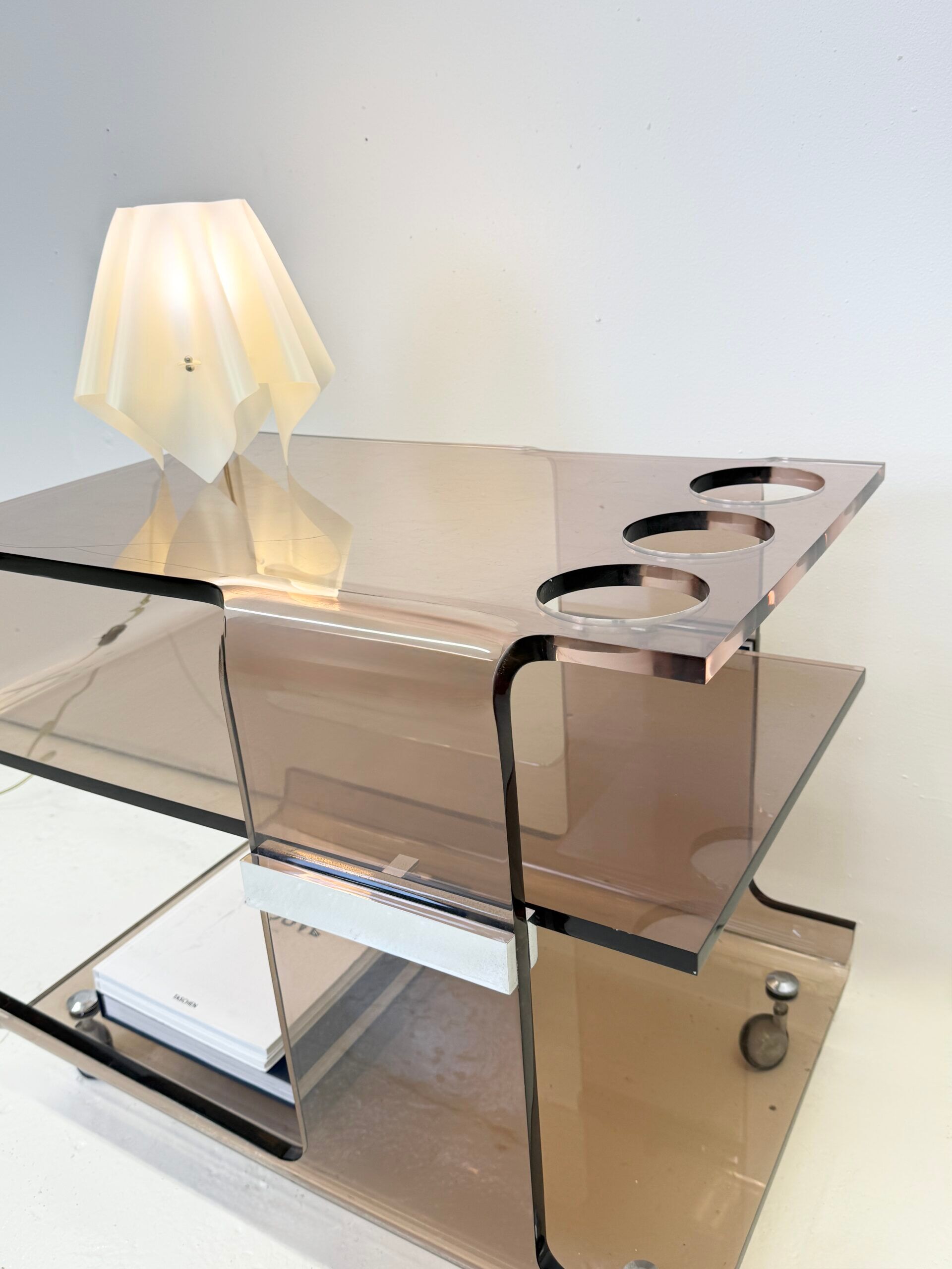 A plexiglass bar signed "Michel Dumas", 1970s.