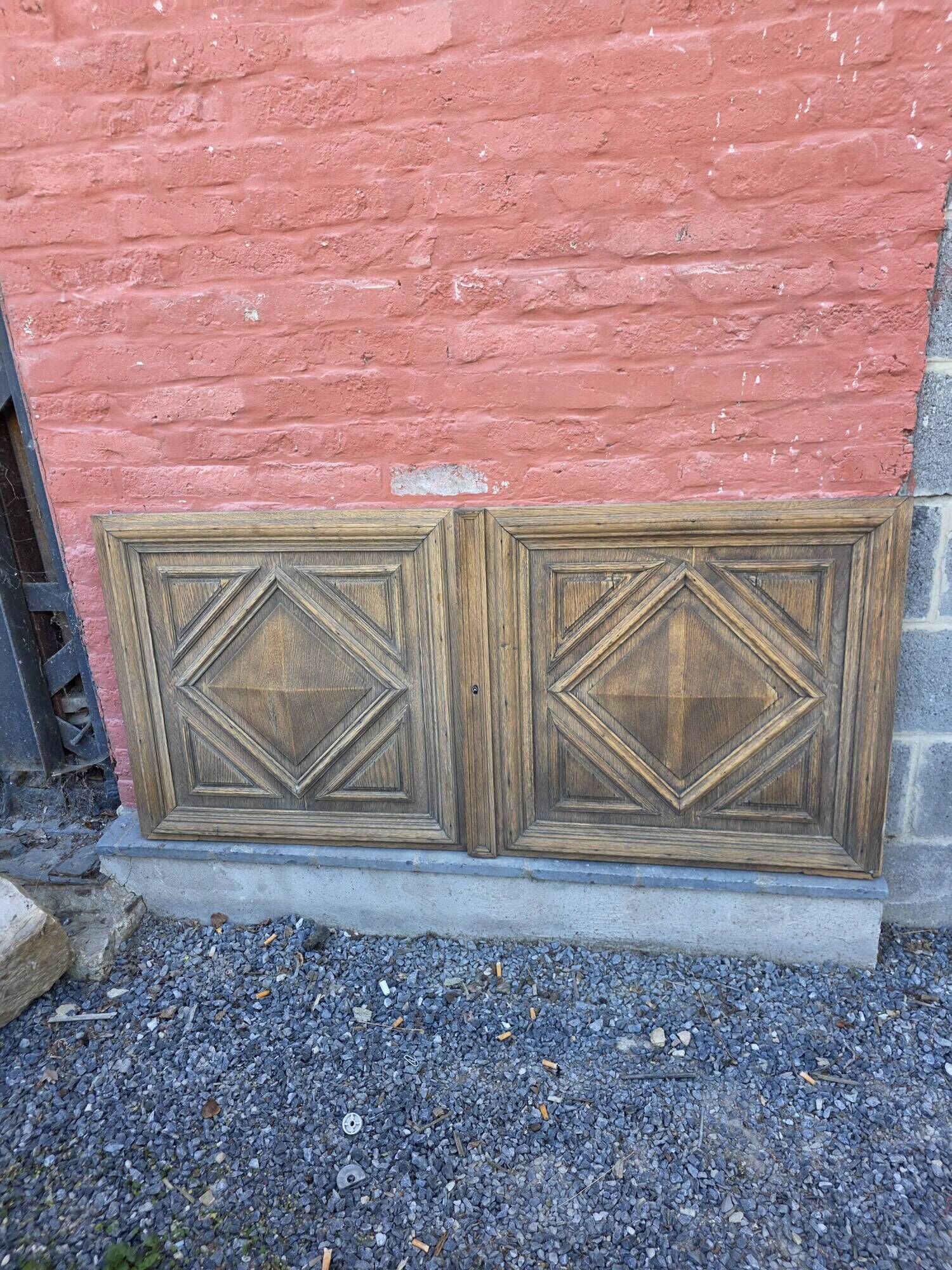 Pair of old solid oak doors
