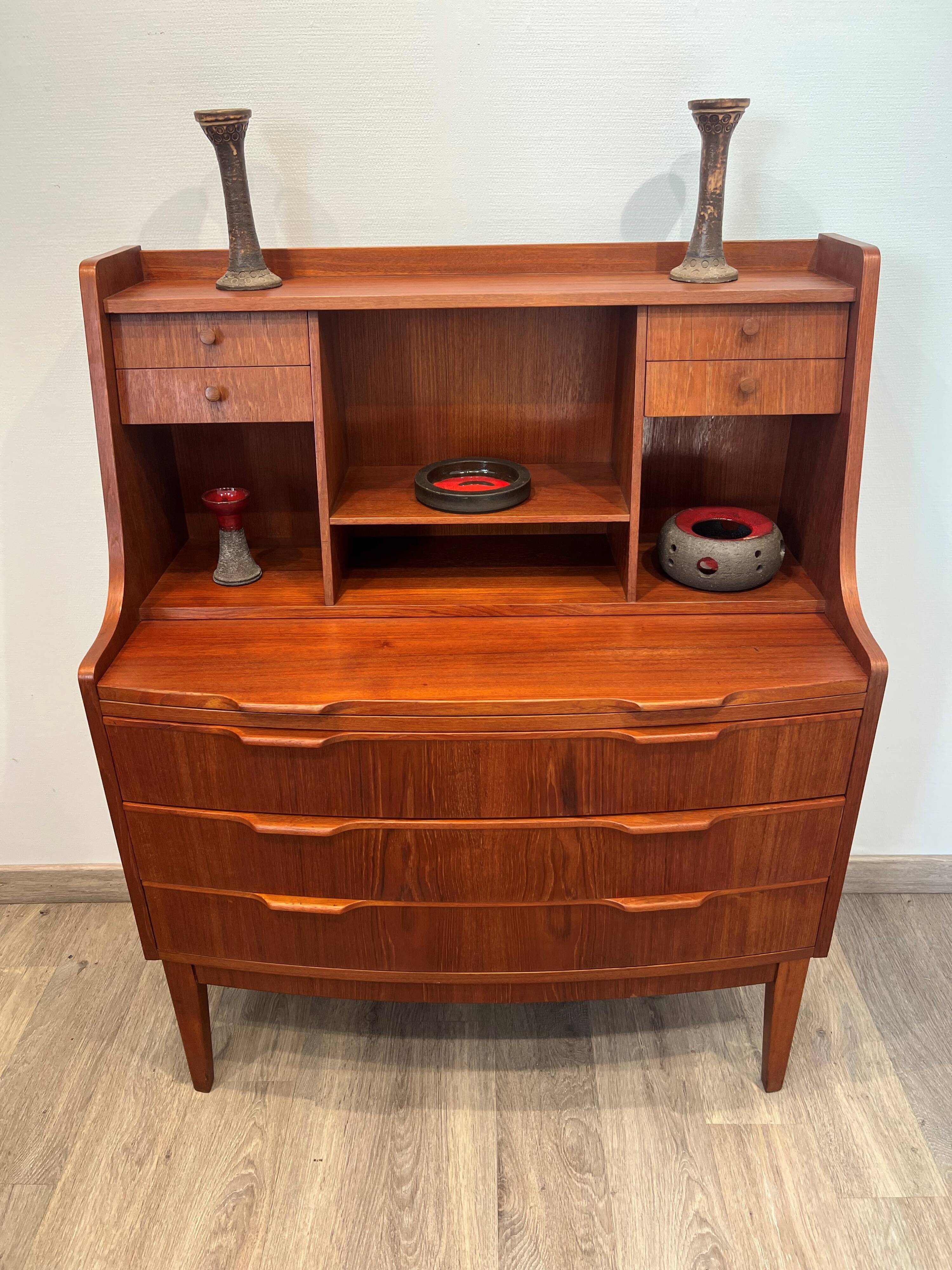 Scandinavian teak secretary from the 1960s, Denmark.