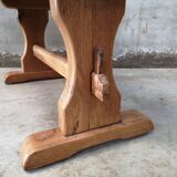rustic brutalist oak coffee table 1950
