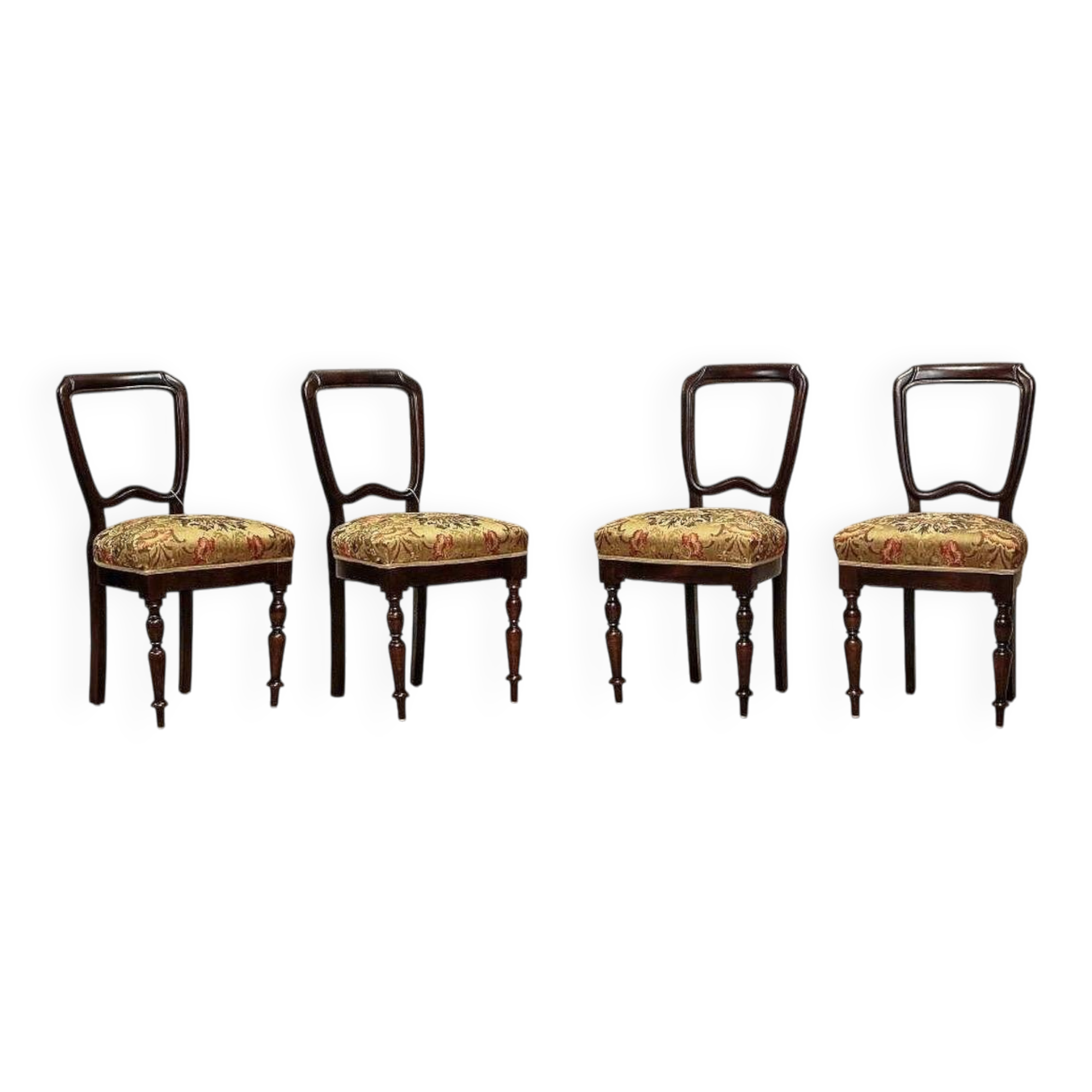 Vintage Mahogany Chairs, 1930s, Set of 4