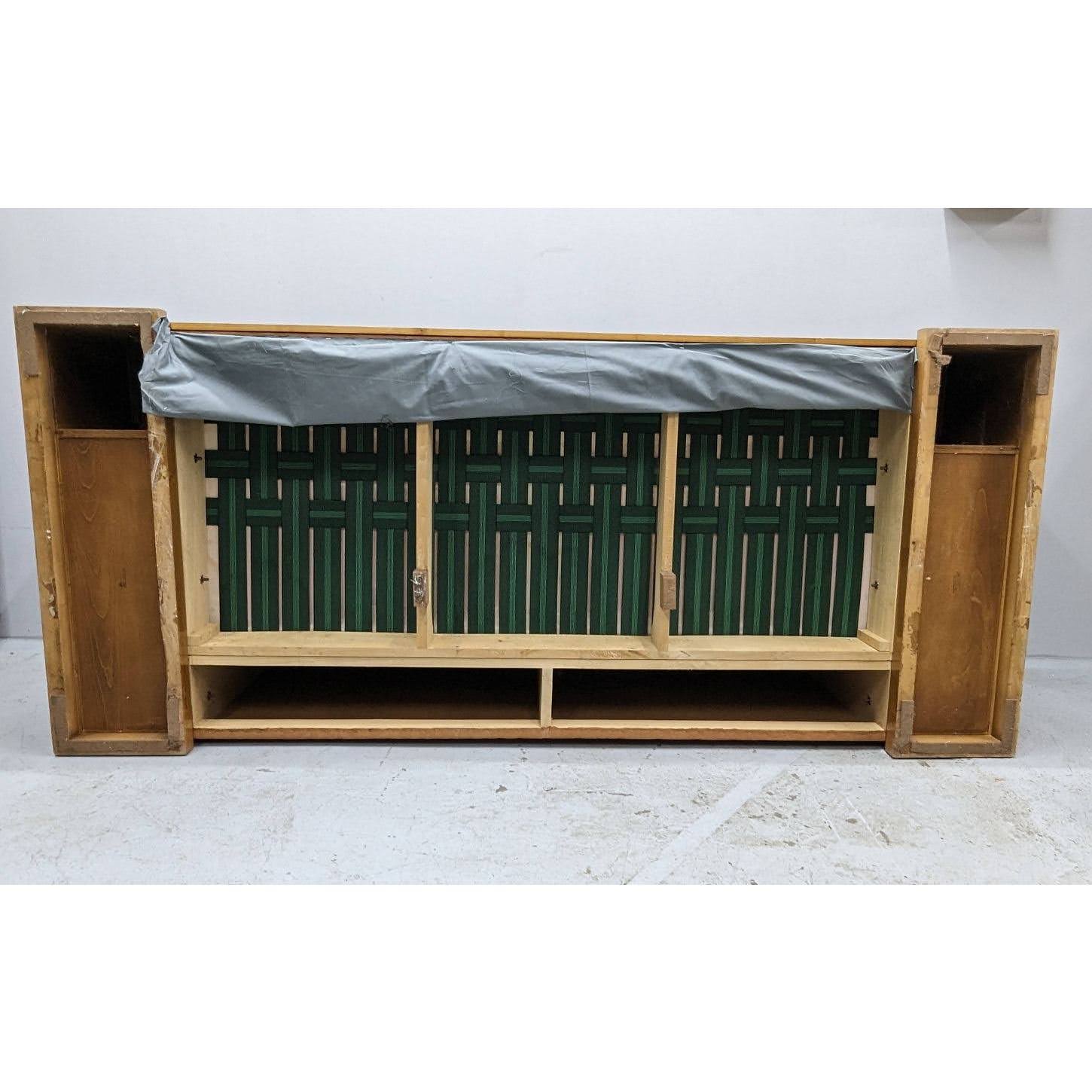 Key Largo Hugues Chevalier sofa Art Deco style in sycamore and suede