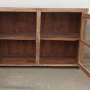 Glass sideboard in antique wood