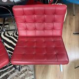Barcelona red leather chair Knoll edition
