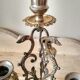 Old candelabra 4 burners in bronze brass and marble, French torches Napoleon III