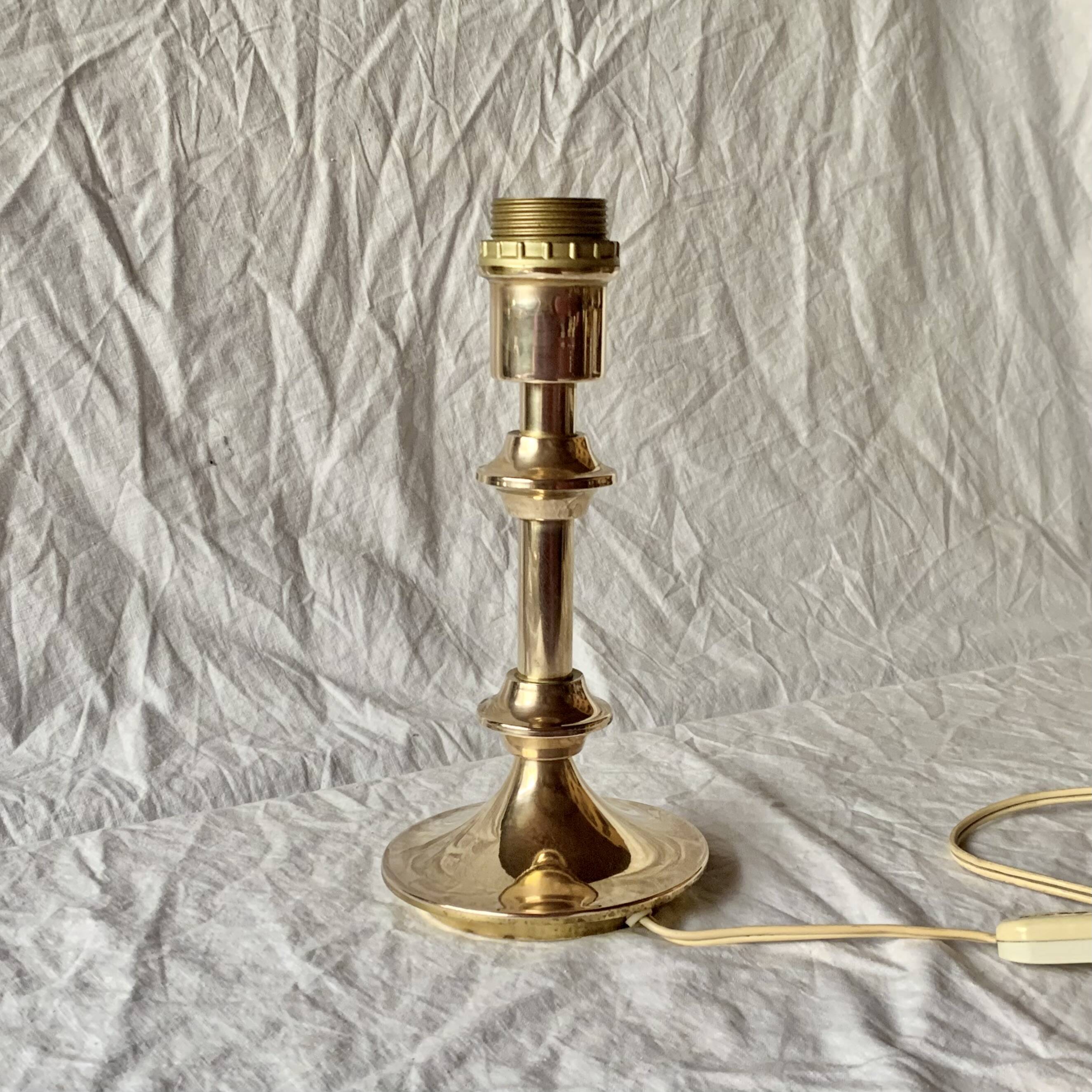 Vintage lamp base in gilded brass