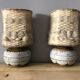 Duo of ceramic wall light wool lampshade