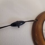 Lampe de table, bois et verre opalin, mazda, art déco, années 20 – france