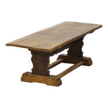 Rustic farmhouse refectory oak coffee table