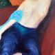 Peinture femme nue allongée