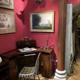 19th Century Italian Architectural Corinthian Wood Columns on Sandstone Plinths, Set of 2