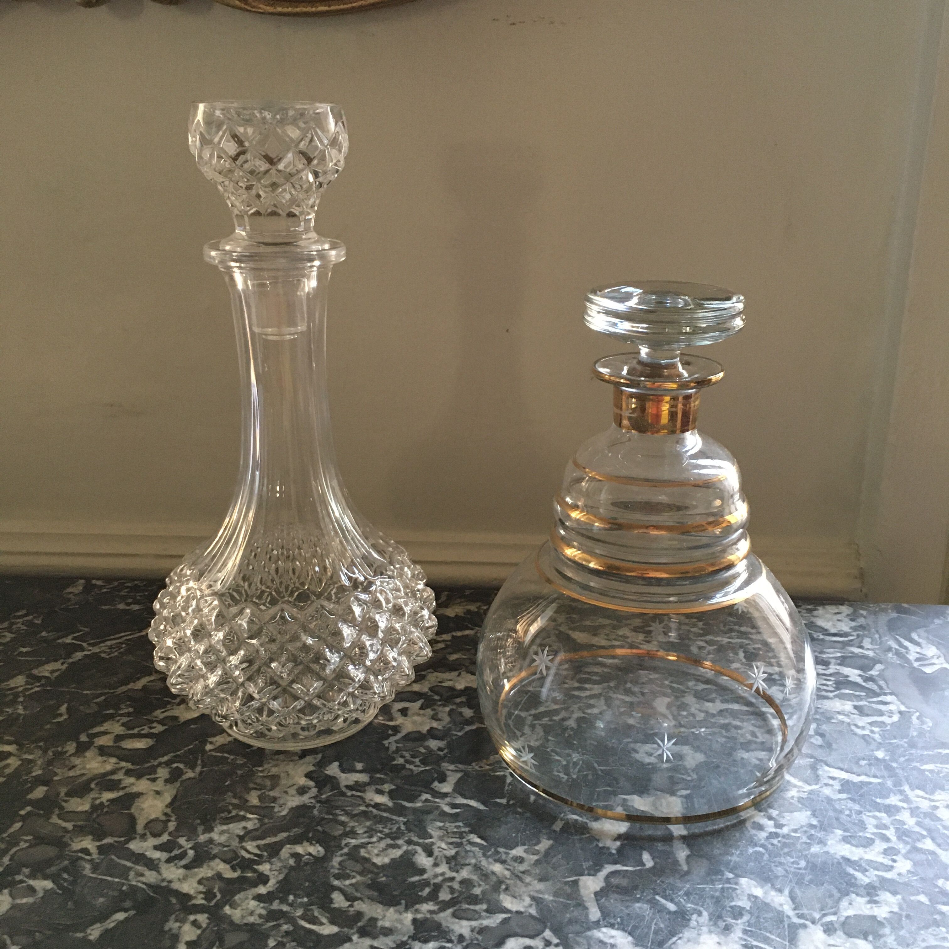 60'S gold glass carafe