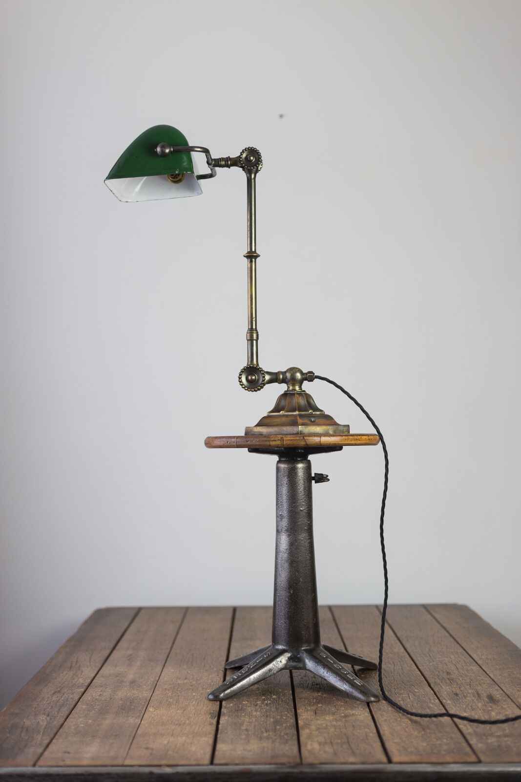 Dugdills brass banker lamp. c. 1920