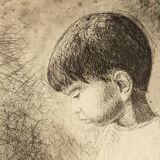 Study of a boy, Etching on paper, 41 x 52 cm